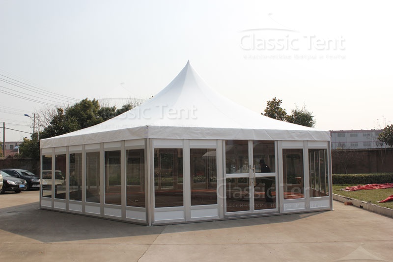 Шатер Пагода 8х10 со стеклопанелями, цена шатра от 910000 рублей
